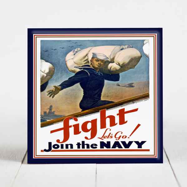 Fight, Join the Navy -  Navy Recruitment Poster c.1942 WW2