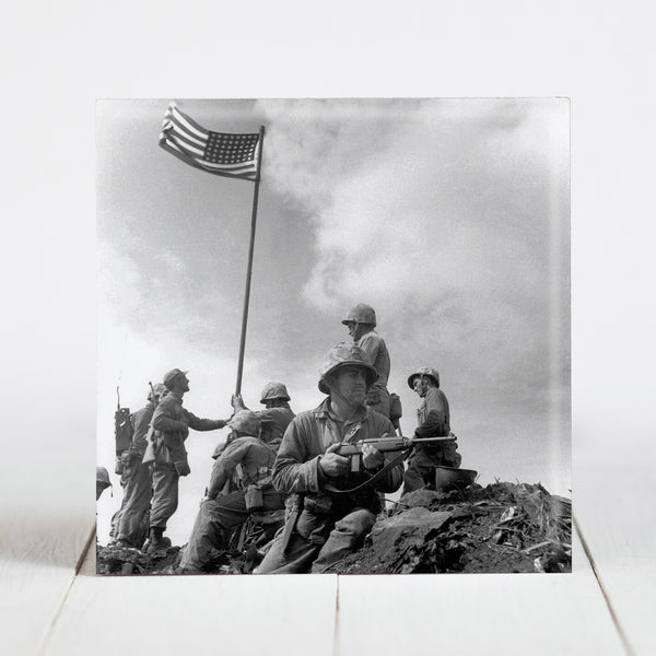 Flag Raising at Iwo Jima, Mt. Suribachi by the 2nd Battalion 28th Marines - Feb 23, 1945