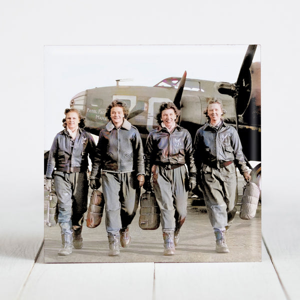 WASPS Women Air Force Service Pilots with their plane, Pistol Packin Mama c.1944