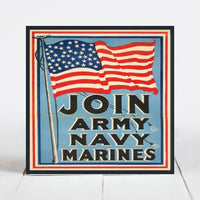 US Army, Navy, Marines Recruitment Poster c.1917 WWI