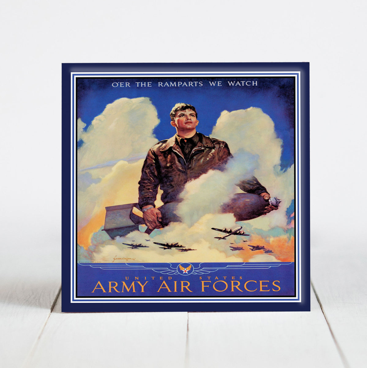 O'er the Ramparts... US Army Air Forces Recruitment Poster c.1945 WW2 ...