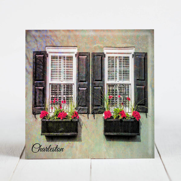 Windowboxes with Black Shutters - Charleston, SC