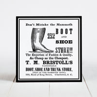Bristol's Boot and Shoe Ad - King Street, Charleston SC  c.1800s