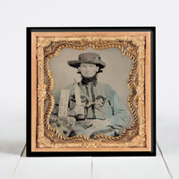 Confederate Cavalry Solder with Bowie Knife and Jeff Davis Sign - Civil War Era