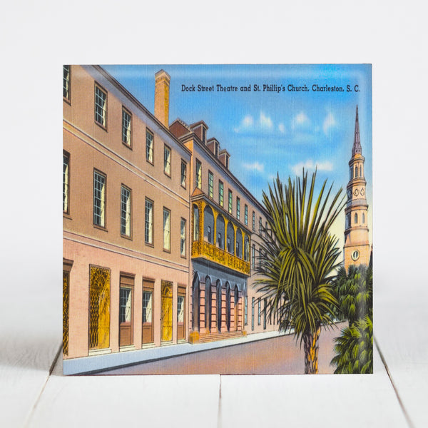Dock Street Theater, Showing St. Philip's Church - Charleston, SC
