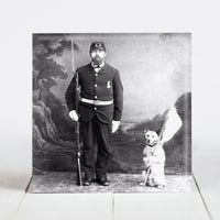 GAR Soldier with Dog holding Flag