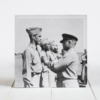 Brigadeer General Benjamin O. Davis, Sr. pins Flying Cross on his son c.1947