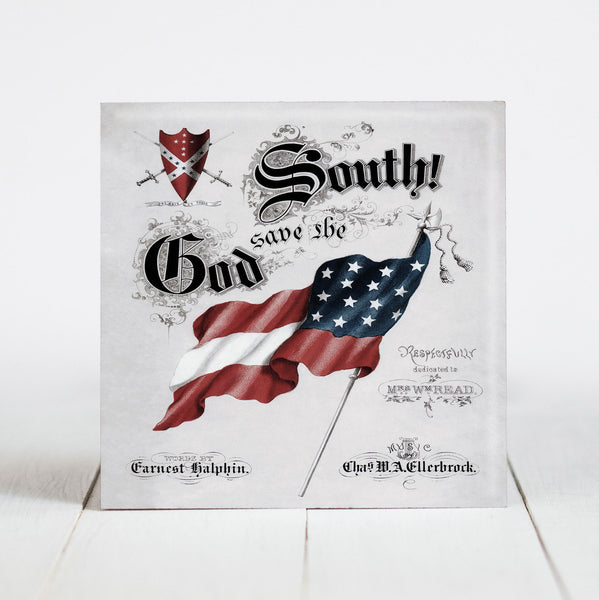 God Save The South Confederate Flag C 1863 Atlantic Coasters God save the south confederate flag c 1863 atlantic coasters