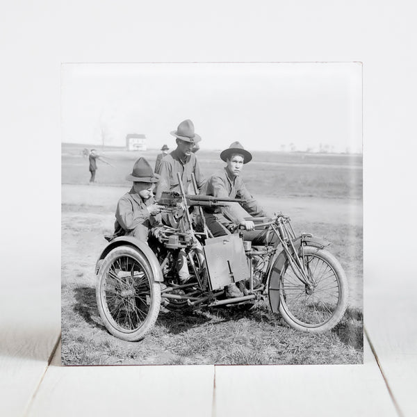 Motorcycle with Machine Gun Sidecar - WWI Era c.1917