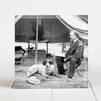 Lt. George A. Custer with dog at The Peninsula, VA c1862