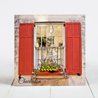 Window Box, Red Shutters - Charleston SC