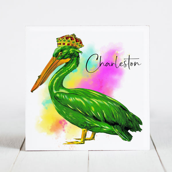 Watercolor Pelican with Charleston