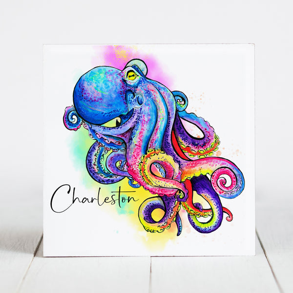 Watercolor Octopus with Charleston
